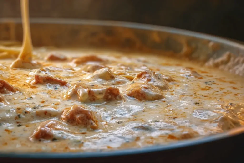 cream cheese in chicken spaghetti sauce