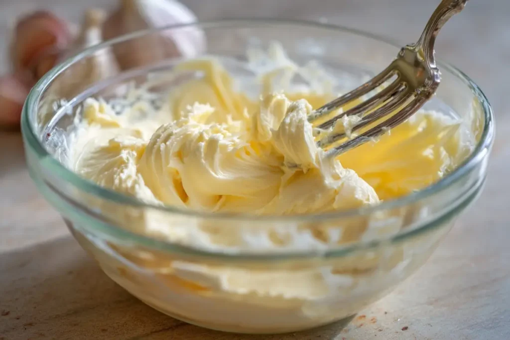 Mixing homemade 3-Ingredient Garlic Butter