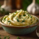 3-Ingredient Garlic Butter in rustic bowl