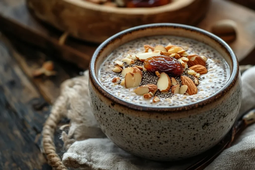Vata-friendly Ayurvedic chia pudding serving