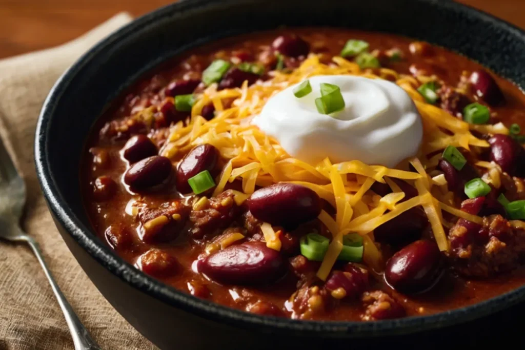 Dump and Go Crockpot Dinners — classic beef chili with beans and cheddar