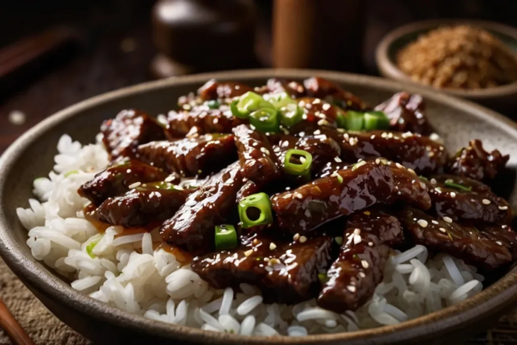 Dump and Go Crockpot Dinners — Mongolian beef with scallions and sesame
