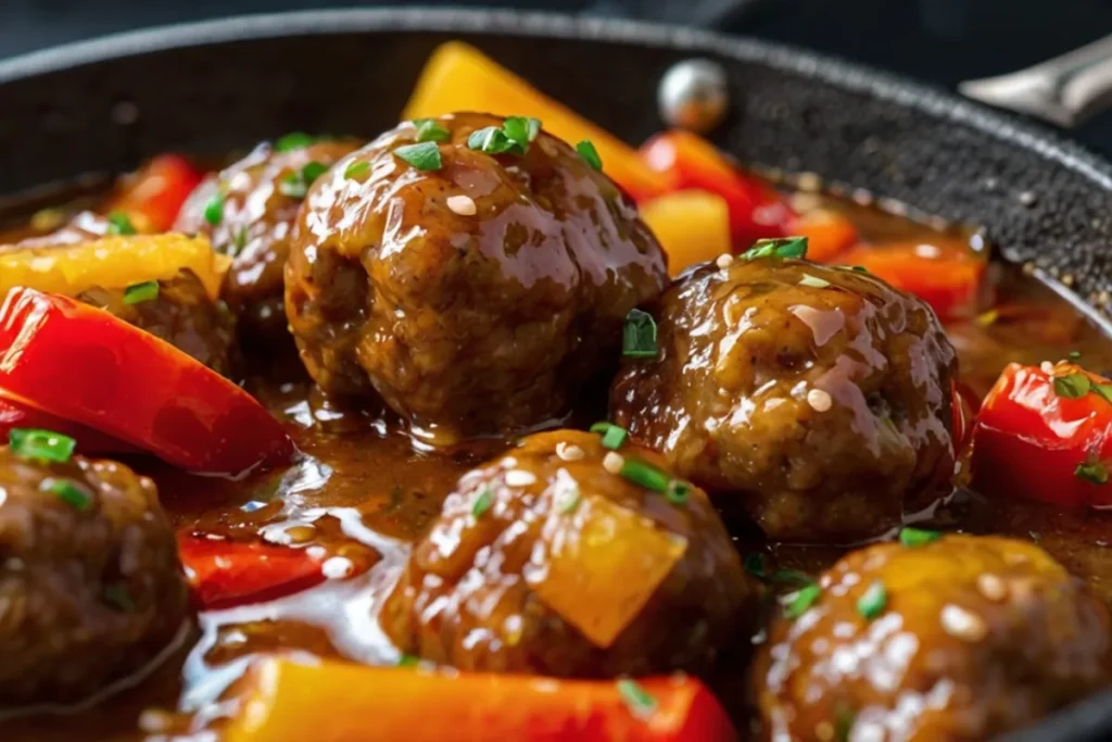 Dump and Go Crockpot Dinners — sweet and sour meatballs with pineapple and peppers