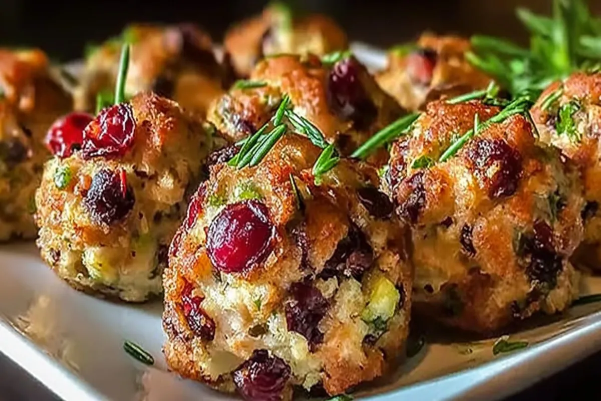 Cranberry Turkey Stuffing Balls