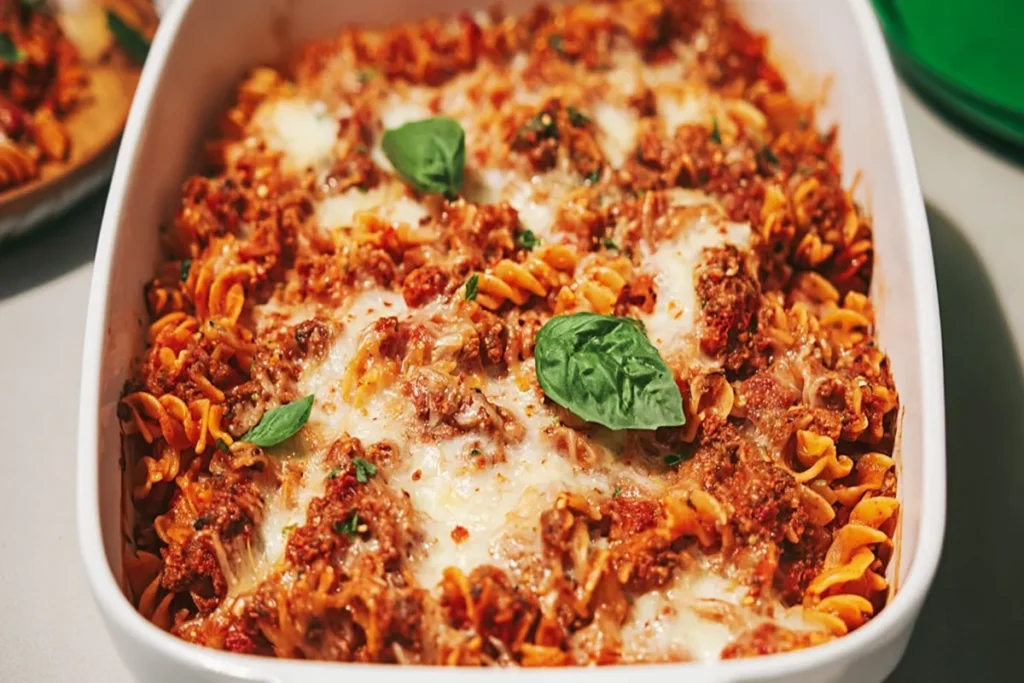 High Protein Spaghetti Casserole
