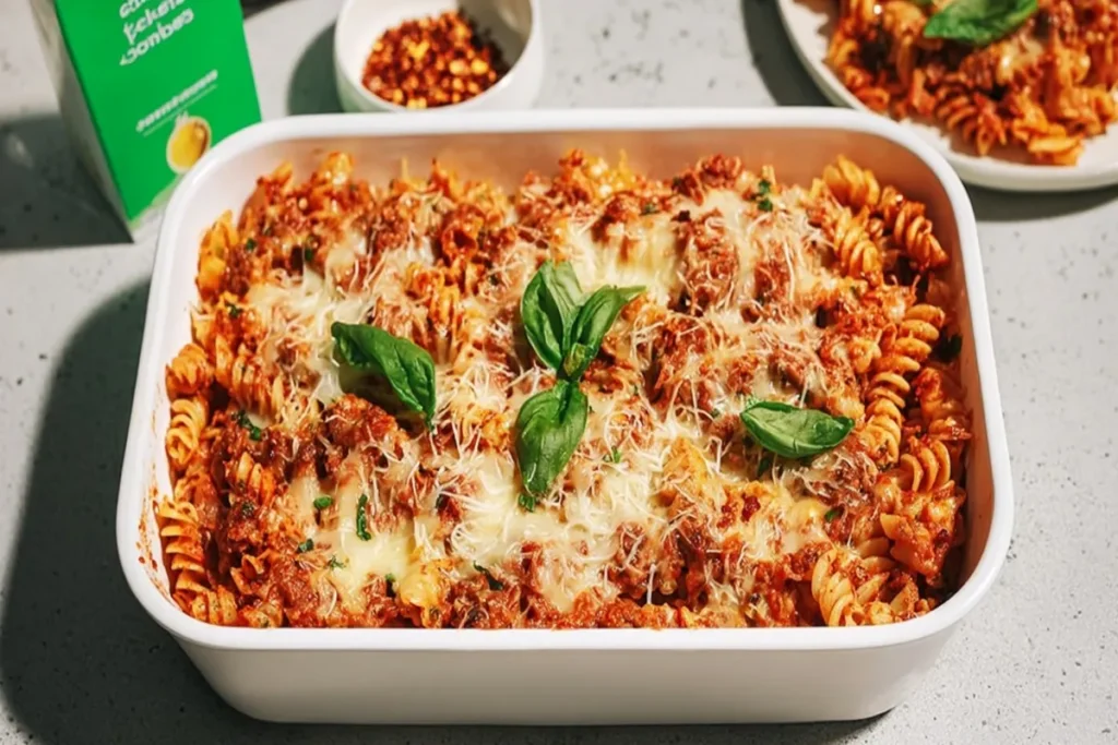 High Protein Spaghetti Casserole