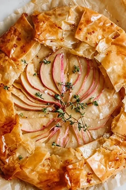 apple brie phyllo galette