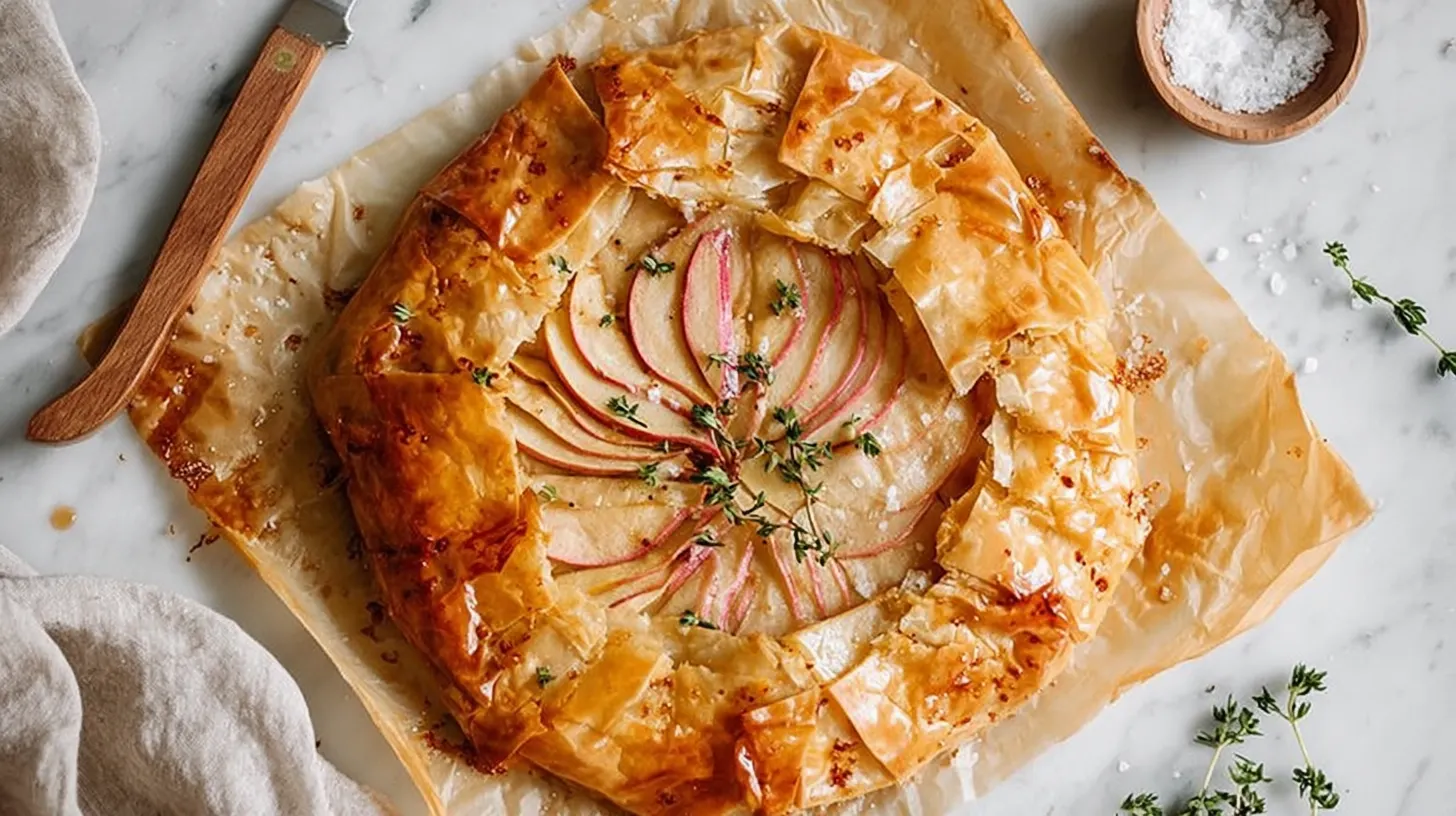 apple brie phyllo galette