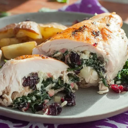 Spinach & Cranberry Stuffed Chicken Breasts